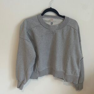Free people cropped Heather Gray Sweatshirt